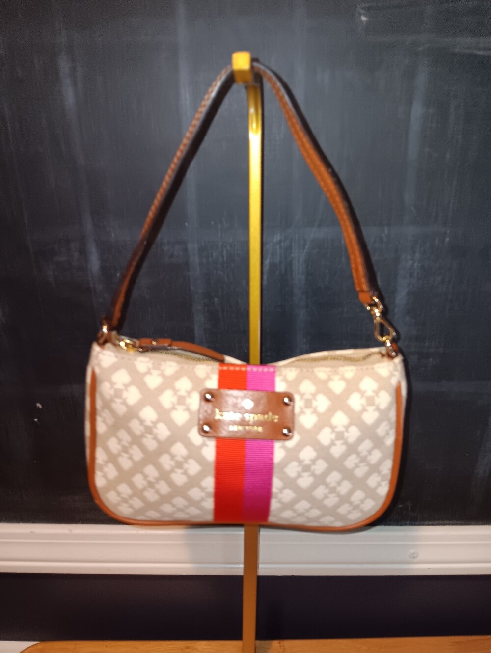 Kate Spade Small Logo Striped Shoulder Bag